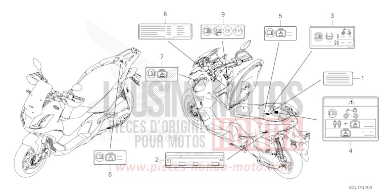 WARNETIKETT von ADV 350 PEARL NIGHTSTAR BLACK (NHA84) von 2025